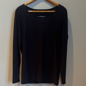 LuLu Lemon Black sheer Long Sleeve Top open back women’s top